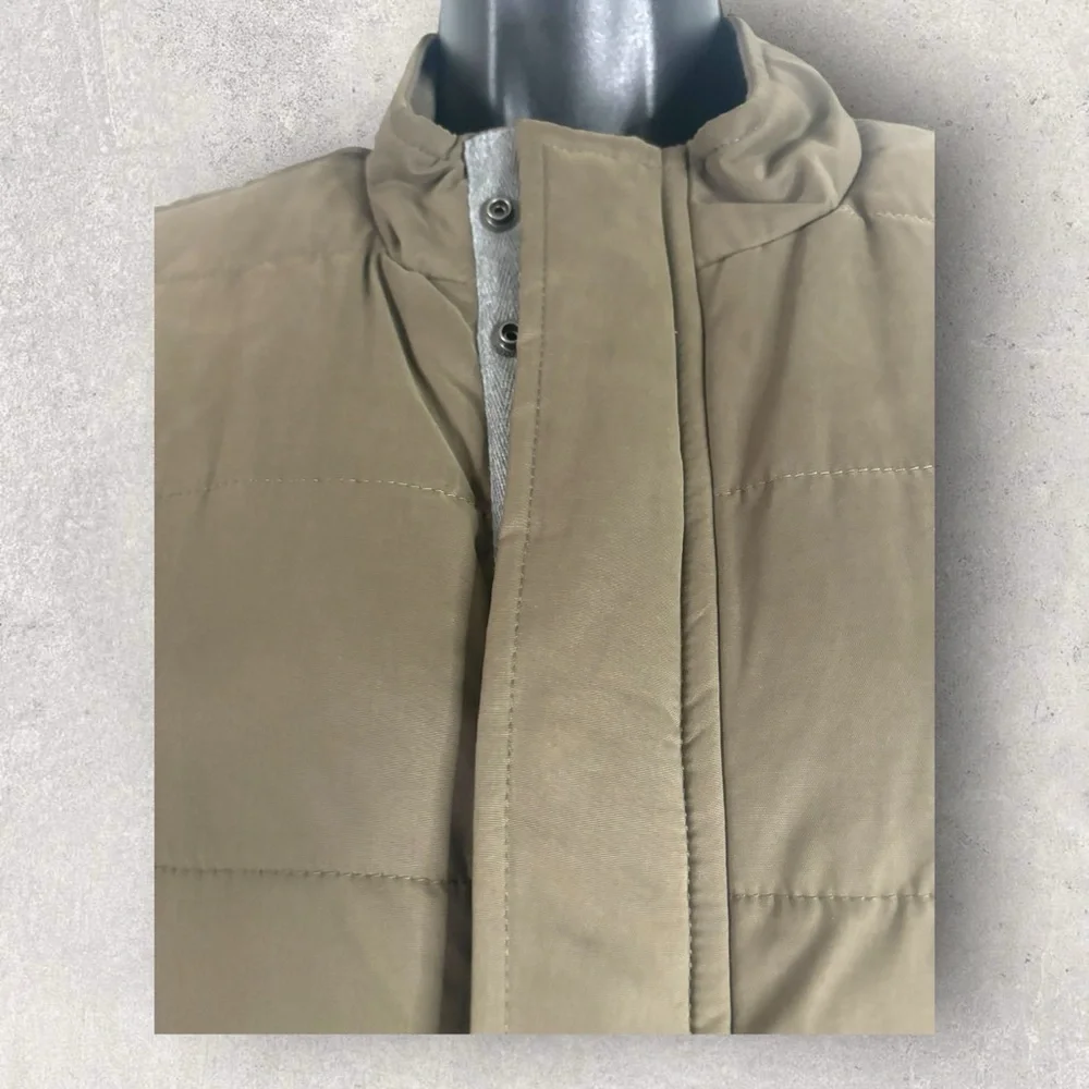 Micheal‎ Stars Quilted Nylon Vest Army Green M Men Sleeveless Fall NWT College